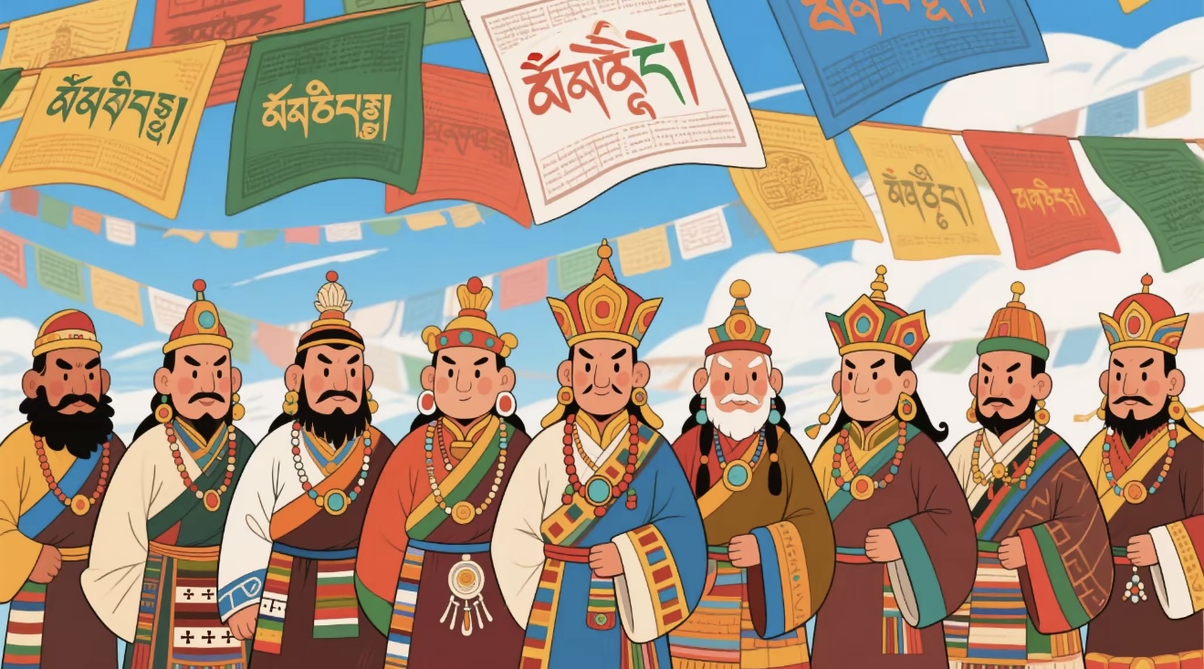 སྤུར་རྒྱལ་རྒྱལ་རབས་རིམ་བྱོན་གྱི་རེའུ་མིག། 吐蕃历代藏王世系表